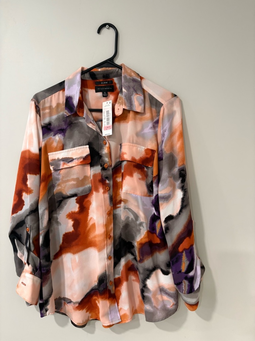 Investments Olivia Smokey Aurora Abstract Button-Down Shirt